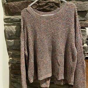 Lattice back express sweater